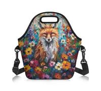 Amzbeauty Cool Bag Lunch Box Women Men Adult Lunch Bag Small Leakproof Cooler Food Containers Reusable High Capacity Lunch Tote Bags for Work Travel Outdoor Fox Print