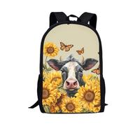 Amzbeauty Cute Cartoon Animal Print Kawaii Backpack for Girls Highland Cow Backpack for School Sunflower Butterfly Bookbag