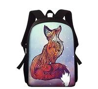 Amzbeauty Cute Fox Print Backpack Kids Boys Girls School Book Bag 15 Inch Daypack Fit for Preschool, Kindergarten and Elementary School