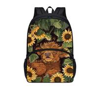 Amzbeauty Highland Cow Backpack for Girls Boys Kids Elementary Middle School Sunflower Backpack Back to School Bookbag Gifts