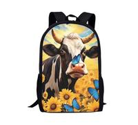 Amzbeauty Highland Cow Backpack for Kids Adults Sunflower Butterfly Print Backpack for School Boys Girls Kids Bookbag