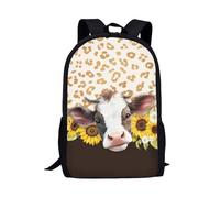Amzbeauty Highland Cow Backpack for School Boys Boys Cow Print School Bag with Adjustable Straps,Back to School Gift Backpack