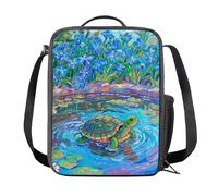Amzbeauty Ladies Lunch Bag Adults Children Insulated Cooler Bags Handle Portable Thermal Work School Picnic Outdoor Food Tote Turtle Print