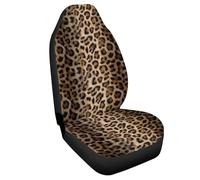 Amzbeauty Leopard Print Car Seat Cover Front Seats Only Classic Auto Accessories Interior Universal Bucket Seat Protector Fit SUV Sedan(One Piece)