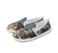 Amzbeauty Lightweight Mesh Women Slip On Shoes EVA Sole for Casual Days Breathable Design Great for All - Day Comfort Moon Skull Print