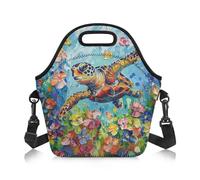 Amzbeauty Lunch Bag for Men Women Adult Lunch Box Small Leakproof Cooler Food Containers Reusable High Capacity Lunch Tote Bags for Work Travel Outdoor Cute Turtle Print