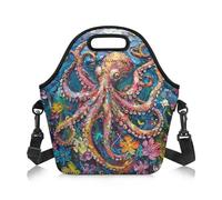 Amzbeauty Lunch Bag for Men Women Adult Lunch Box Small Leakproof Cooler Food Containers Reusable High Capacity Lunch Tote Bags for Work Travel Outdoor Big Octopus Print