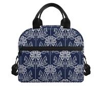 Amzbeauty Lunch Bag Portable Insulated Leakproof Soft Cooler Bag with Front Pocket for Kids Teens Boys Girl Durable Thermal Lunch Box for School Picnic Outdoor Flower Print