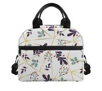 Amzbeauty Lunch Bag Portable Insulated Leakproof Soft Cooler Bag with Front Pocket for Kids Teens Boys Girl Durable Thermal Lunch Box for School Picnic Outdoor Holly Print