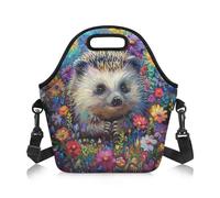 Amzbeauty Lunch Box Bag Kids Lunch Box Bag Adult Adjustable Shoulder Strap Crossbody Meal Pack Food Container Storage Meal Bags Cute Hedgehog Print