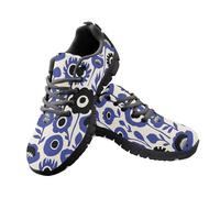 Amzbeauty Men's Sneakers Lightweight Breathable Casual Shoes Stylish Art Design Trendy Comfortable Lace-Up Sports Shoes Purple Flower Horse Print