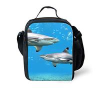 Amzbeauty Shark Kids Insulated Freezable Thermos Square Cooler Lunch Bag