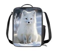 Amzbeauty Small Lunch Bag Insulated Cooler Bag for Adults School Office Gym Personalised Lunch Tote Arctic Fox Print