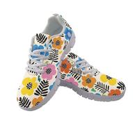 Amzbeauty Women Sneakers Lightweight Breathable Mesh Low-Top Design for Casual Daily Wear Walking Office Shopping Spring Summer Outfits Colorful Flowers Print