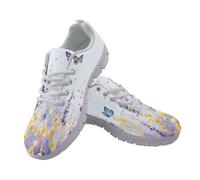 Amzbeauty Women Walking Shoes Mesh Breathable Lightweight Casual Sneakers for Work Gym Running Training Shoes Butterfly Print