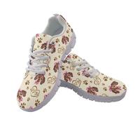 Amzbeauty Women Walking Shoes Mesh Breathable Lightweight Casual Sneakers for Work Gym Running Training Shoes Flower Hamster Print