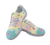 Amzbeauty Women Walking Shoes Mesh Breathable Lightweight Casual Sneakers for Work Gym Running Training Shoes Lavender Butterfly Print