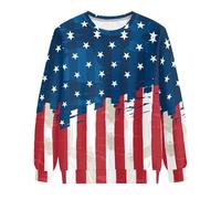 Amzbeauty Women's American Flag Sweatshirts Vintage Pullover Retro Us American Flag Patriotic Crewneck Hoodie