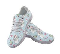 Amzbeauty Womens Running Shoes Ladies Walking Sneakers Lightweight Breathable Mesh Sports Sneaker Casual Gym Jogging Shoes Snowman Print