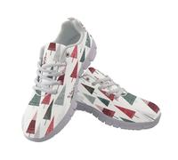 Amzbeauty Womens Running Shoes Ladies Walking Sneakers Lightweight Breathable Mesh Sports Sneaker Casual Gym Jogging Shoes Triangle Tree Print