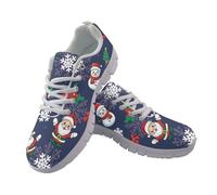 Amzbeauty Womens Trainers Casual Walking Shoes Breathable Running Shoes Lightweight Tennis Sneaker Soft Mesh Gym Workout Sneakers Cute Santa Print