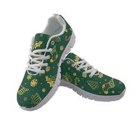Amzbeauty Womens Trainers Casual Walking Shoes Breathable Running Shoes Lightweight Tennis Sneaker Soft Mesh Gym Workout Sneakers Green Trees Print