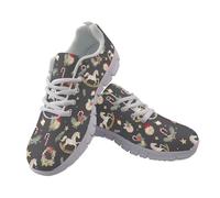 Amzbeauty Womens Trainers Casual Walking Shoes Breathable Running Shoes Lightweight Tennis Sneaker Soft Mesh Gym Workout Sneakers Christmas Wreath Print