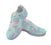 Amzbeauty Womens Trainers Running Shoes Ladies Breathable Mesh Walking Sneaker Lightweight Gym Trainers Sports Jogging Shoes Color Blocks Print