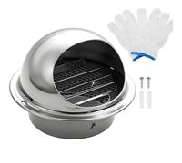 AMZBNEIDI Extractor Vent Cover Grille, 304 Stainless Steel Round Air Vent 2-11.8in Hemispherical Grille Ventilation Wall Exhaust(100m/4in)