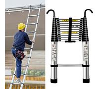AMZBNEIDI Multi-Purpose Telescopic Ladder Aluminum Alloy Telescopic Folding Ladder With Hooks Multi-Use Multiple Sizes (2.3m-8.1m)(8.1m/26ft)