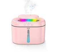 AMZBOSS Humidifier for Bedroom,Quiet<28dB,2L Large Capacity, Dual Nozzle,Seven-Color Light,Humidifier for Bedroom Baby,for Office,for Plants(Cherry Blossom Pink)