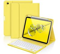 aMZCaSE for iPad A16 11th 10th Generation Case with Keyboard - 7 Colors Backlight Detachable Folio Keyboard Case for iPad (A16) 11th Gen 2025 & 10th Gen 10.9 inch 2022, Smart Wake/Up, Yellow