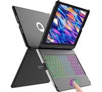 aMZCaSE for iPad Keyboard Case 10.2-360° Flip Hard-Shell Slim Cover with Wireless Bluetooth Keyboard,7 Backlight, Auto Sleep/Wake for iPad 9/8/7th Gen (Black)