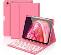 aMZCaSE Keyboard Case for iPad (A16) 11th / 10th Generation- 7 Colors Backlight Detachable Folio Keyboard for iPad (A16) 11th Gen 2025 & 10th Gen 10.9 inch 2022, Smart Wake/Up, Watermelon Red