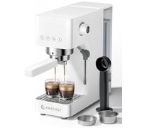 AMZCHEF 20-Bar-Professional-Espresso-Machine, 1350W Coffee Machine with Milk Frother, Flexible Brewing Options, Compact Espresso Machine for Cappuccino, Latte, White