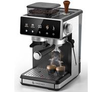 AMZCHEF Bean to Cup Coffee Machines 20 Bar - 20 Grind Settings & 3-Temp Control, Hot/Cold Brew Coffee Machine with Grinder with Color Touchscreen