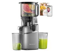 AMZCHEF Cold Press Juicer, Slow Masticating Juicer, 145mm Wide Chute, Grey | 2L Large Capacity Whole Fruit Juicer Machines, Triple Filter, Safety Lock, Easy to Clean