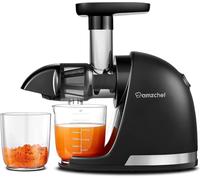 AMZCHEF Juicer Machines - Cold Press Juicer - Slow Masticating for Whole Fruits and Vegetables - No BPA Juice Extractor with 2 Cups and Brush - Delicate Chew No Need to Filter - Classic Black