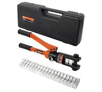 AMZCNC 12 Ton Hydraulic Cable Lug Crimper Hydraulic Wire Crimper Battery Lug Terminal Cable Crimping Tool with (10 AWG to 250 MCM)10 Pairs of Dies