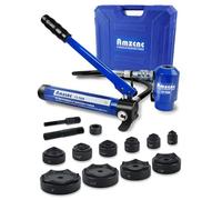 AMZCNC 15 Ton Hydraulic Knockout Punch Kit, 1/2-4 Inch, 10 Dies