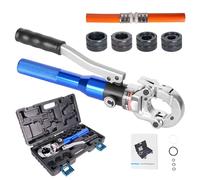 AMZCNC Crimping Pliers, U-Kontur 16-20-25-32 Set, Press Tool for Composite Pipe with Fittings, Silver/Black/Blue, 4.96 kg, Ergonomic Grip, Model AMZ-1632, Includes Hydraulic Pressure