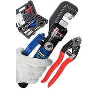 AMZCNC Hand Held Hydraulic Crimping Pliers for Stainless Steel Cable Fittings for 1/16" 1/8" 3/16" 1/4" Wire Unclogging Tool 8 Ton Wire and Stainless Steel Cable Cutter