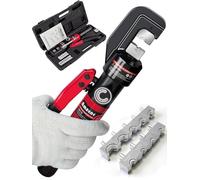 AMZCNC Hydraulic Cable Lug Crimper 10 TON 4mm² to 70mm² Electrical Terminal Cable Wire Tool Kit with 9 Die Sets Stainless Steel Wire Rope Railing Fittings, Wire Swaging Tool