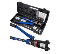 AMZCNC Hydraulic Crimping Tool 16T with 13 Dies of 8-300mm² in Thick Chrome, Insulated Handle, Steel Body, Ideal for Terminating Copper/Aluminum Lugs Terminals