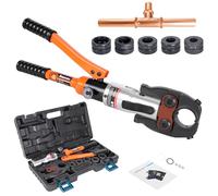 AMZCNC Hydraulic Pressing Tool with Press Jaws, M-Contour 12-15-18-22-28 Set Pressing Tool, for Copper Pipe, C-Steel Tube and Stainless Steel Pipes, jaw Inserts M12, M15, M18, M22, M28 incl.