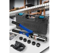 AMZCNC Professional Crimping Pliers (Hydraulic) Press Tool V-Contour (SC Contour) 12-15-18-22-28 Set Press Tool HPZ with 180° Rotating Head, for Copper Pipe, Carbon Steel Pipe, Stainless Steel Pipe
