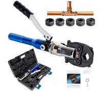 AMZCNC Professional Crimping Pliers (Hydraulic) Press Tool V-Contour (SC Contour) 12-15-18-22-28 Set Press Tool HPZ with 180° Rotating Head, for Copper Pipe, Carbon Steel Pipe, Stainless Steel Pipe
