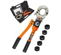 AMZCNC Professional crimping pliers (hydraulic) SC-Contur 12-15-18-22-28 set press tool with 360° rotating head, for copper pipe, carbon steel, stainless steel tube of V-contour, jaw inserts V12, V15,