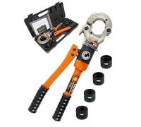 AMZCNC Professional crimping pliers TH-contour 16-20-26-32 set press tool with 360° rotating head, for composite pipe with fittings of TH contour, jaw inserts TH16, TH20, TH26, TH32 incl.