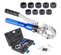 AMZCNC Professional Crimping Pliers U-Contour and M-Contour Pressing Tool with 360° Rotating Head, for Composite Pipe (16mm, 20mm, 25mm, 32mm) and Copper Pipe (12mm, 15mm, 18mm, 22mm, 28mm)